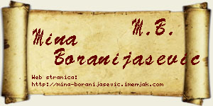 Mina Boranijašević vizit kartica